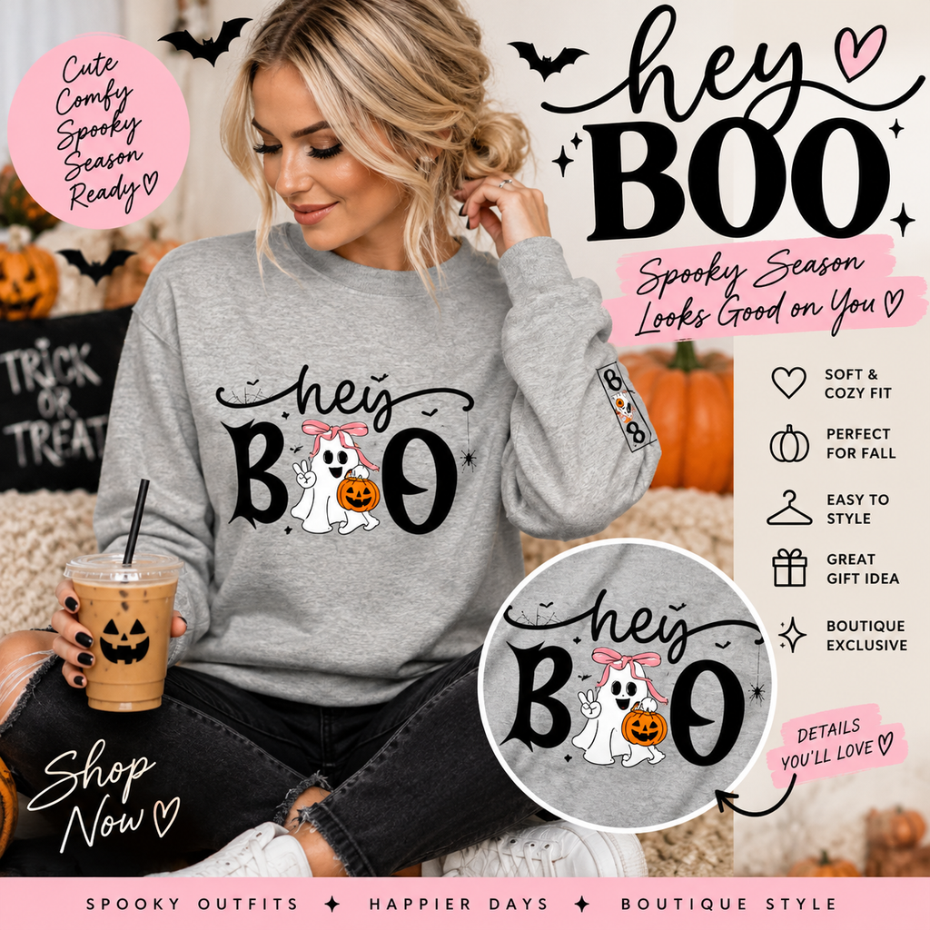 🎃 Hey Boo Halloween Sweatshirt 👻